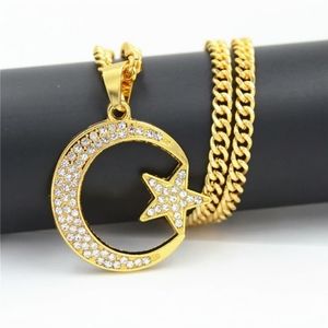 Crescent Moon Star Necklace Muslim Jewelry Turkish